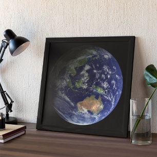Vollständige Erde aus dem Weltraum mit Australien Poster