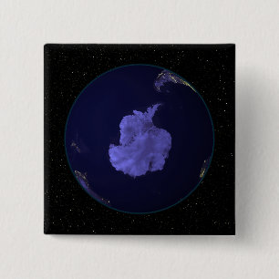 Vollständige Erde in der Nacht mit Lichtern in den Button