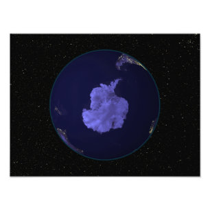 Vollständige Erde in der Nacht mit Lichtern in den Fotodruck