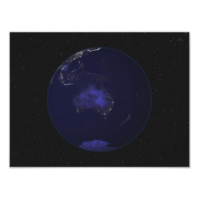 Vollständige Erde in der Nacht mit Stadtlichtern 2 Fotodruck (Vorne)
