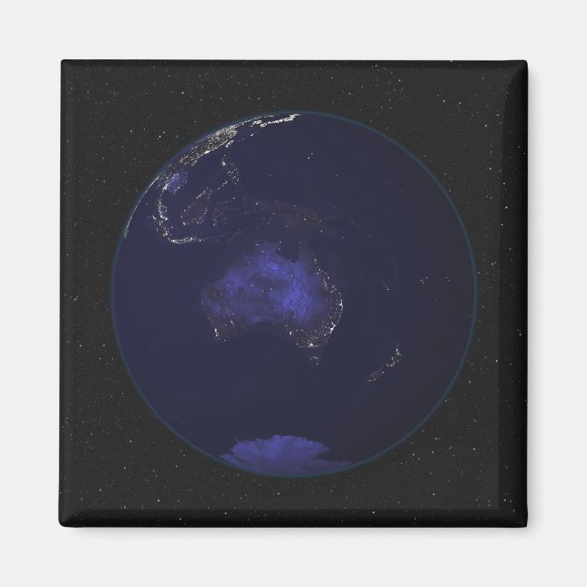 Vollständige Erde in der Nacht mit Stadtlichtern 2 Magnet (Vorne)