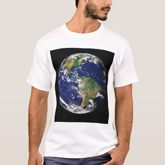Vollständige Erde mit der Western-Hemisphäre T-Shirt (Vorderseite)