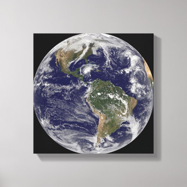 Vollständige Erde mit Hurrikan Paloma Leinwanddruck (Vorderseite)