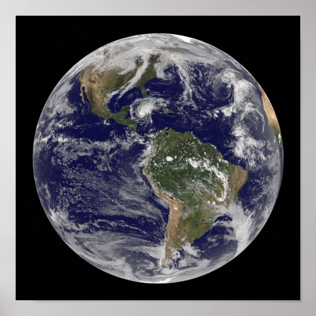 Vollständige Erde mit Hurrikan Paloma Poster (Vorne)