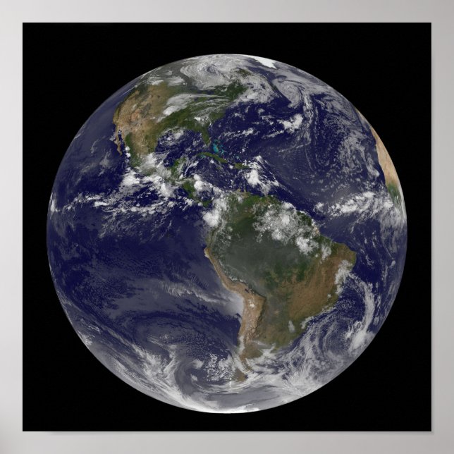 Vollständige Erde mit Nord- und Südamerika 2 Poster (Vorne)