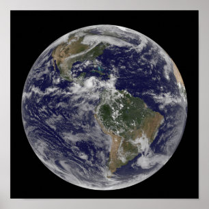 Vollständige Erde mit Nord- und Südamerika 3 Poster