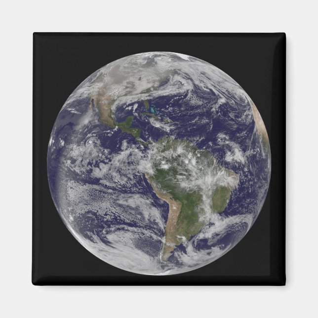 Vollständige Erde mit Nord- und Südamerika 4 Magnet (Vorne)