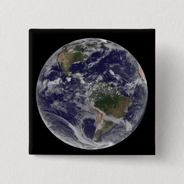 Vollständige Erde mit Nord- und Südamerika Button (Vorderseite)