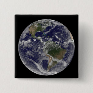 Vollständige Erde mit Nord- und Südamerika Button