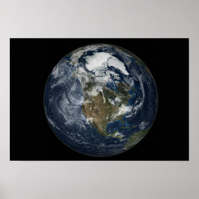 Vollständige Erde mit Nordamerika 3 Poster (Vorne)