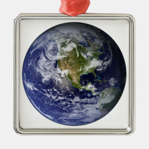 Vollständige Erde mit Nordamerika Ornament Aus Metall