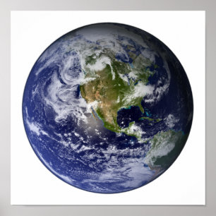 Vollständige Erde mit Nordamerika Poster