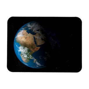 Vollständige Erde mit simulierten Wolken über Afri Magnet