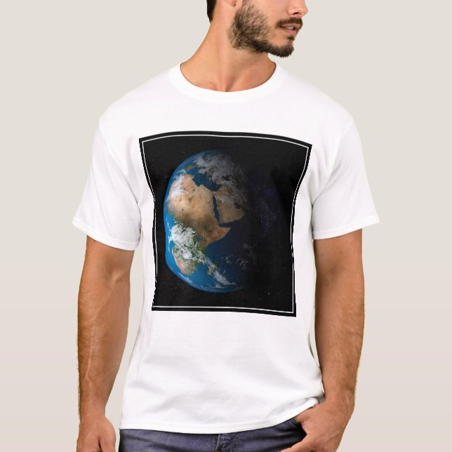 Vollständige Erde mit simulierten Wolken über Afri T-Shirt (Vorderseite)
