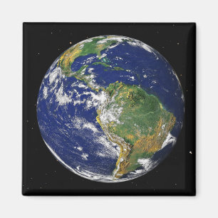 Vollständige Erde mit Südamerika 2 Magnet