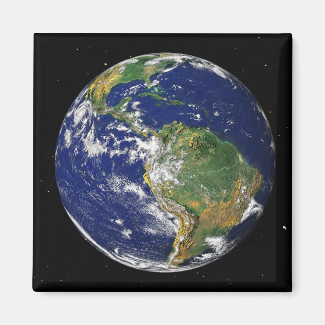 Vollständige Erde mit Südamerika 2 Magnet (Vorne)