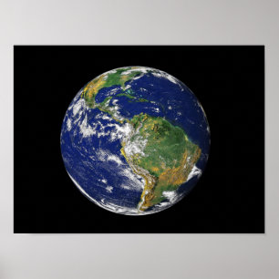 Vollständige Erde mit Südamerika Poster