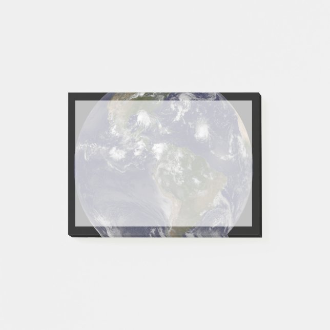 Vollständige Erde mit tropischen Stürmen im Atlant Post-it Klebezettel (Vorderseite)