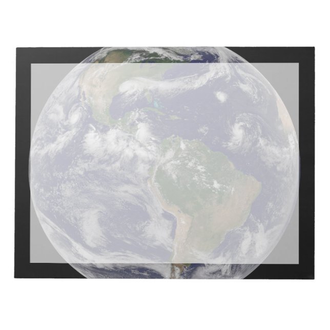 Vollständige Erde mit verschiedenen tropischen Stu Notizblock (Vorderseite)