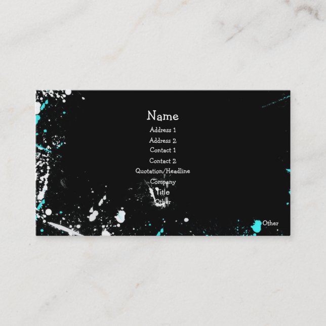 VOLLSTÄNDIGE GESCHÄFTSKARTE TELEFONNUMMERKARTE (Vorderseite)