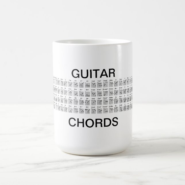 Vollständige Gitarrenakkorde 15oz Kaffeetasse (Mittel)