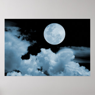 VOLLSTÄNDIGE MOONSCHLIESSUNGEN BLAU POSTER