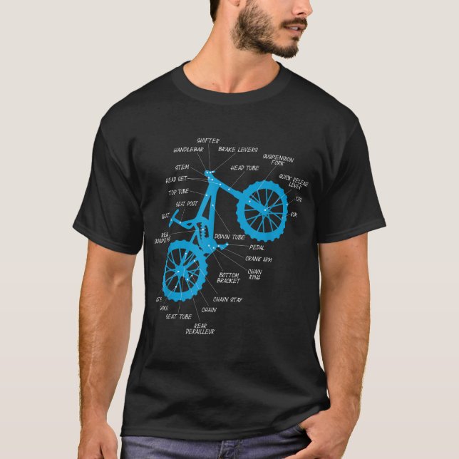 Vollständige MTB-Anatomie - Mountain Bike Parts Cr T-Shirt (Vorderseite)
