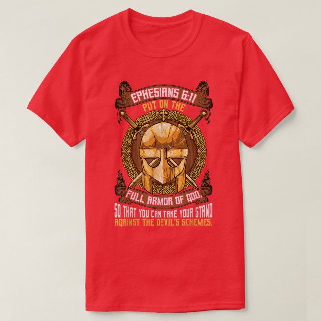 Vollständige Rüstung der Träger des Gottes 16 Bibe T-Shirt (Design vorne)