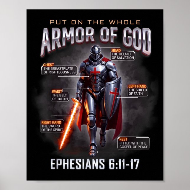 Vollständige Rüstung Gottes Christliche Kinder Jun Poster (Vorne)