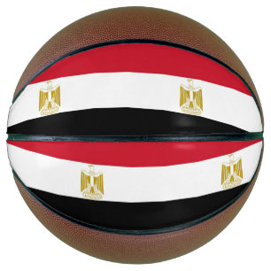 Vollständiger Basketball mit Flagge Ägyptens