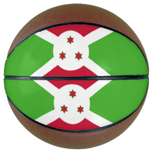Vollständiger Basketball mit Flagge Burundis