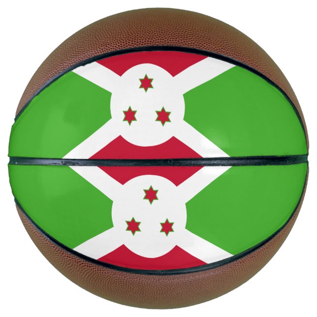 Vollständiger Basketball mit Flagge Burundis (Vorderseite)