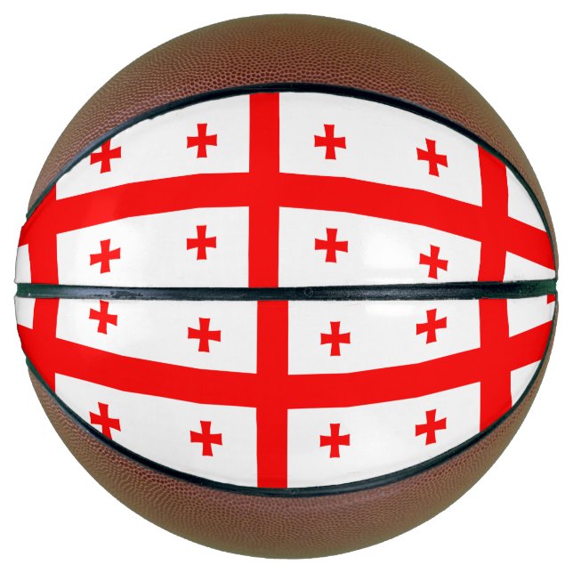 Vollständiger Basketball mit Flagge Georgiens (Vorderseite)