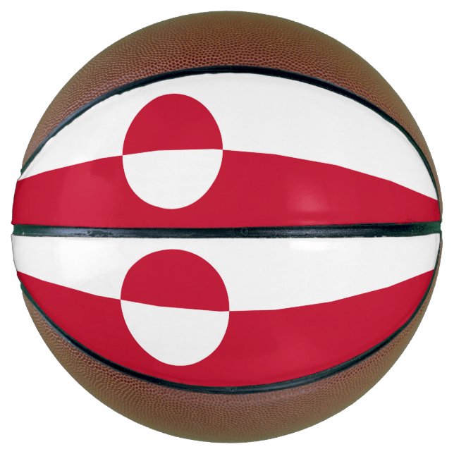 Vollständiger Basketball mit Flagge Grönlands (Vorderseite)