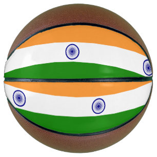Vollständiger Basketball mit Flagge Indiens