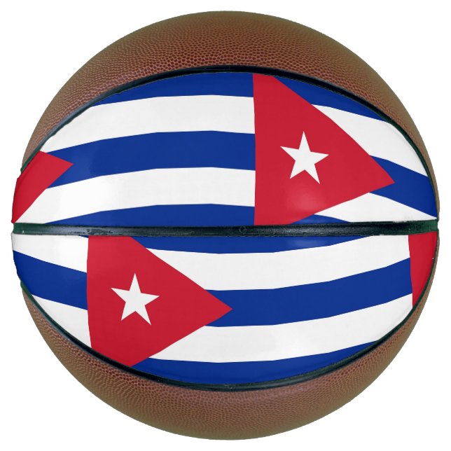 Vollständiger Basketball mit Flagge Kubas (Vorderseite)