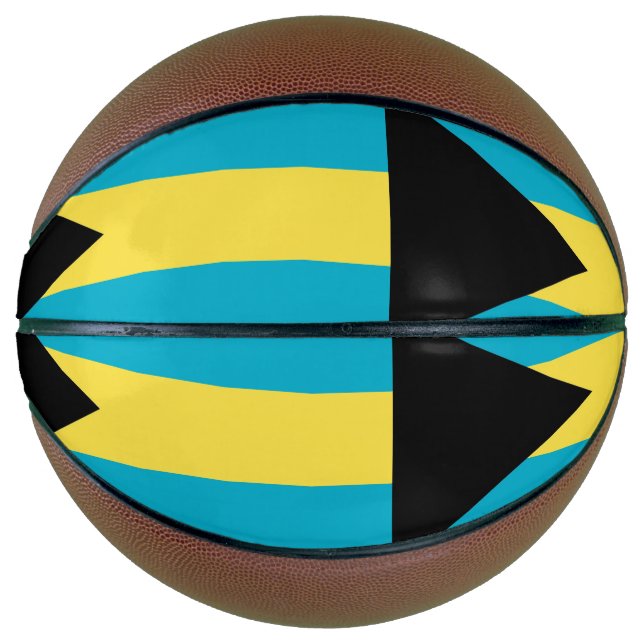 Vollständiger Basketball mit Flagge von Bahamas (Vorderseite)