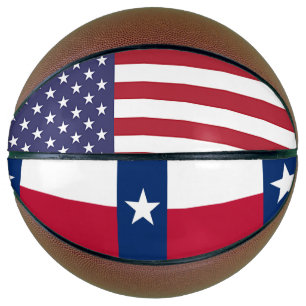 Vollständiger Basketball mit Flagge von Texas