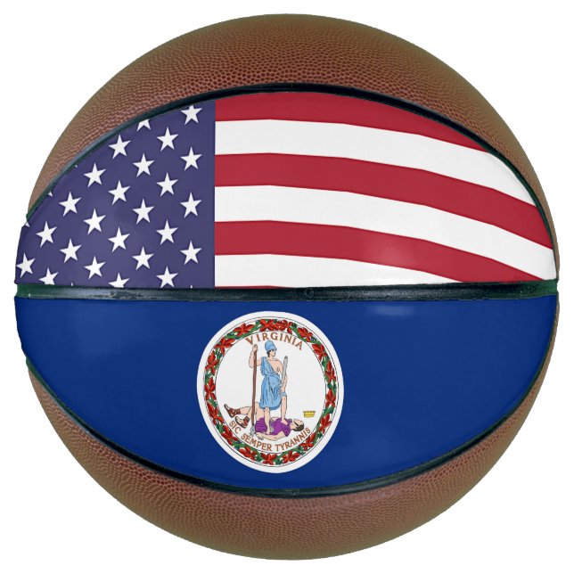 Vollständiger Basketball mit Flagge von Virginia (Vorderseite)