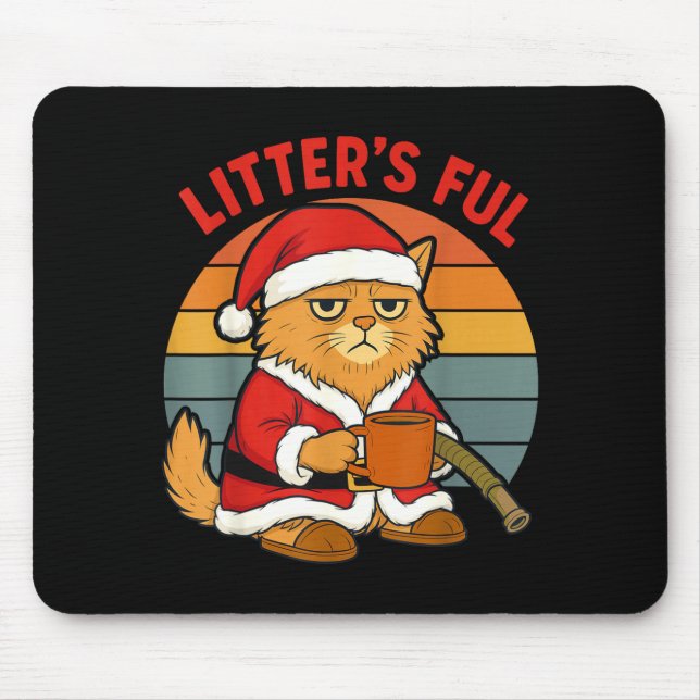 Vollständiger Katzen-Weihnachtskostüm-Müll Erschöp Mousepad (Vorne)
