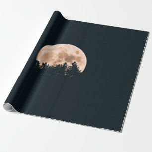 VOLLSTÄNDIGER MOND HINTER EINER SILHOUETTE GESCHENKPAPIER