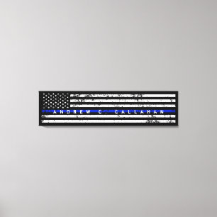 Vollständiger Name besonders langes dünnes Blue Leinwanddruck