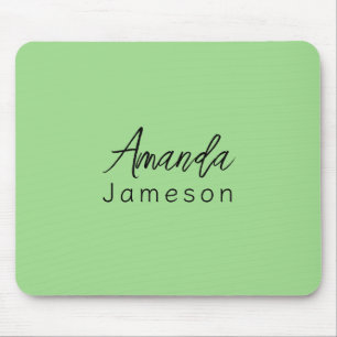 Vollständiger Name Einfache Minimale Monogram Kalk Mousepad