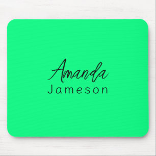 Vollständiger Name Einfache Minimale Monogram Neon Mousepad