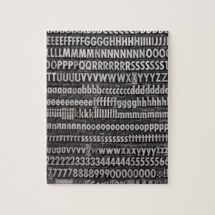 Vollständiger Schriftart Letterpress Puzzle