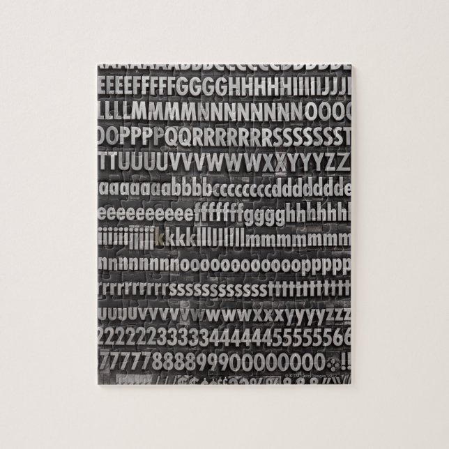 Vollständiger Schriftart Letterpress Puzzle (Vertikal)