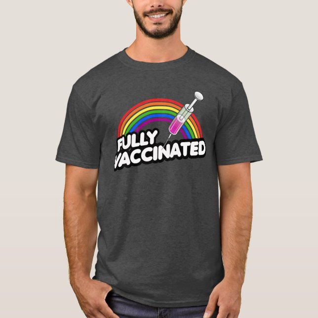 VOLLSTÄNDIGER T - SHIRT MIT PRIDE RAINBOW (Vorderseite)