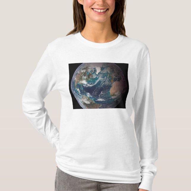 Vollständiger Überblick über die Erde mit globalen T-Shirt (Vorderseite)