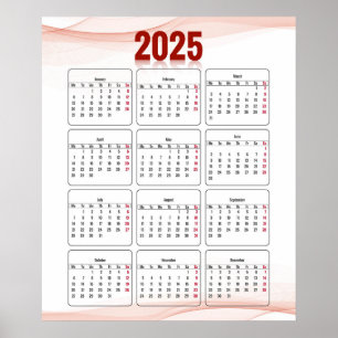 Vollständiges abstraktes Jahr 2025 Poster