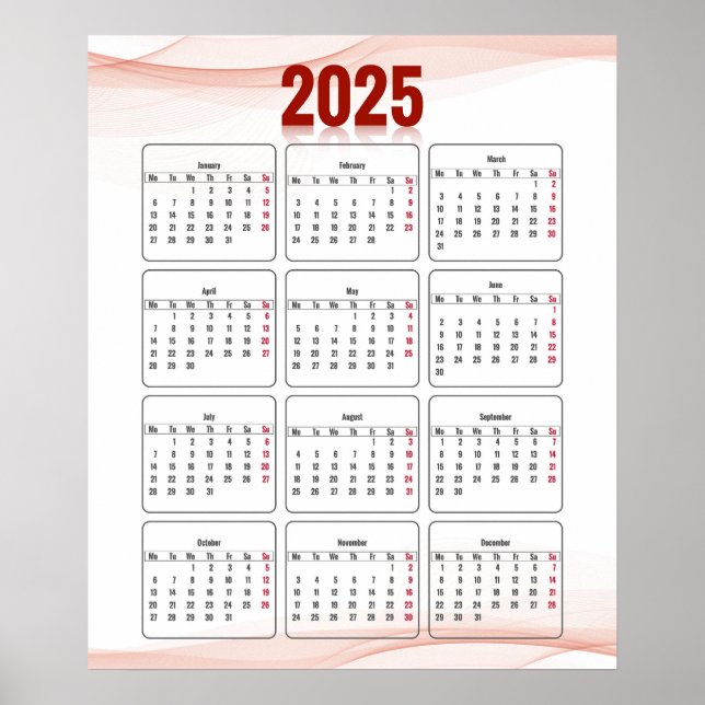 Vollständiges abstraktes Jahr 2025 Poster (Vorne)